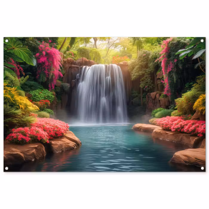 Tuinposter - Betoverende Waterval in de Tropen