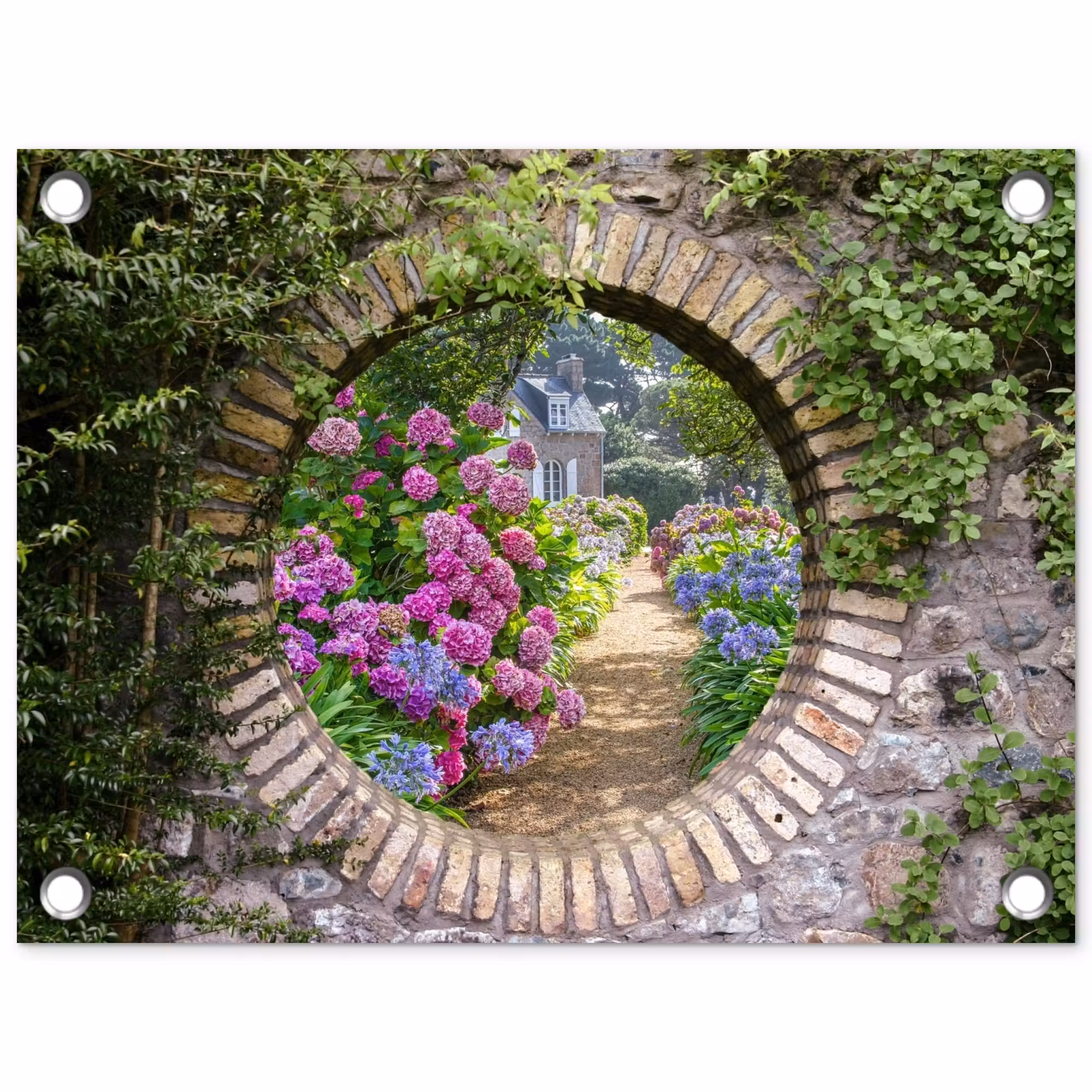 Tuinposter - Bloemrijke tuinpoort