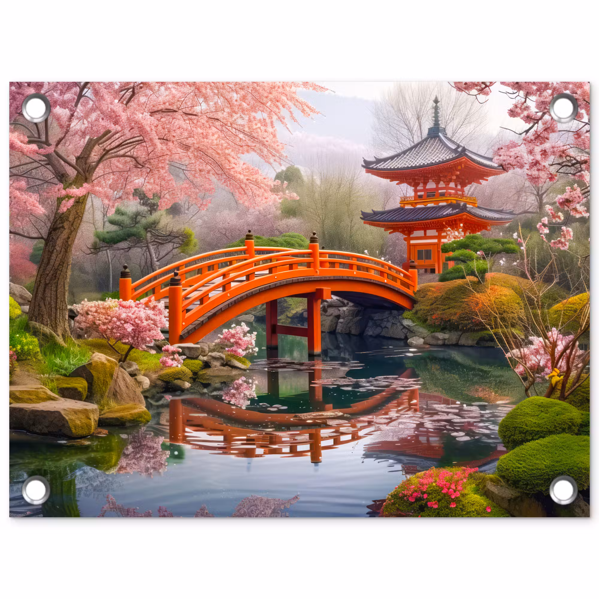 Tuinposter - Lentebloei in Japanse Tuin
