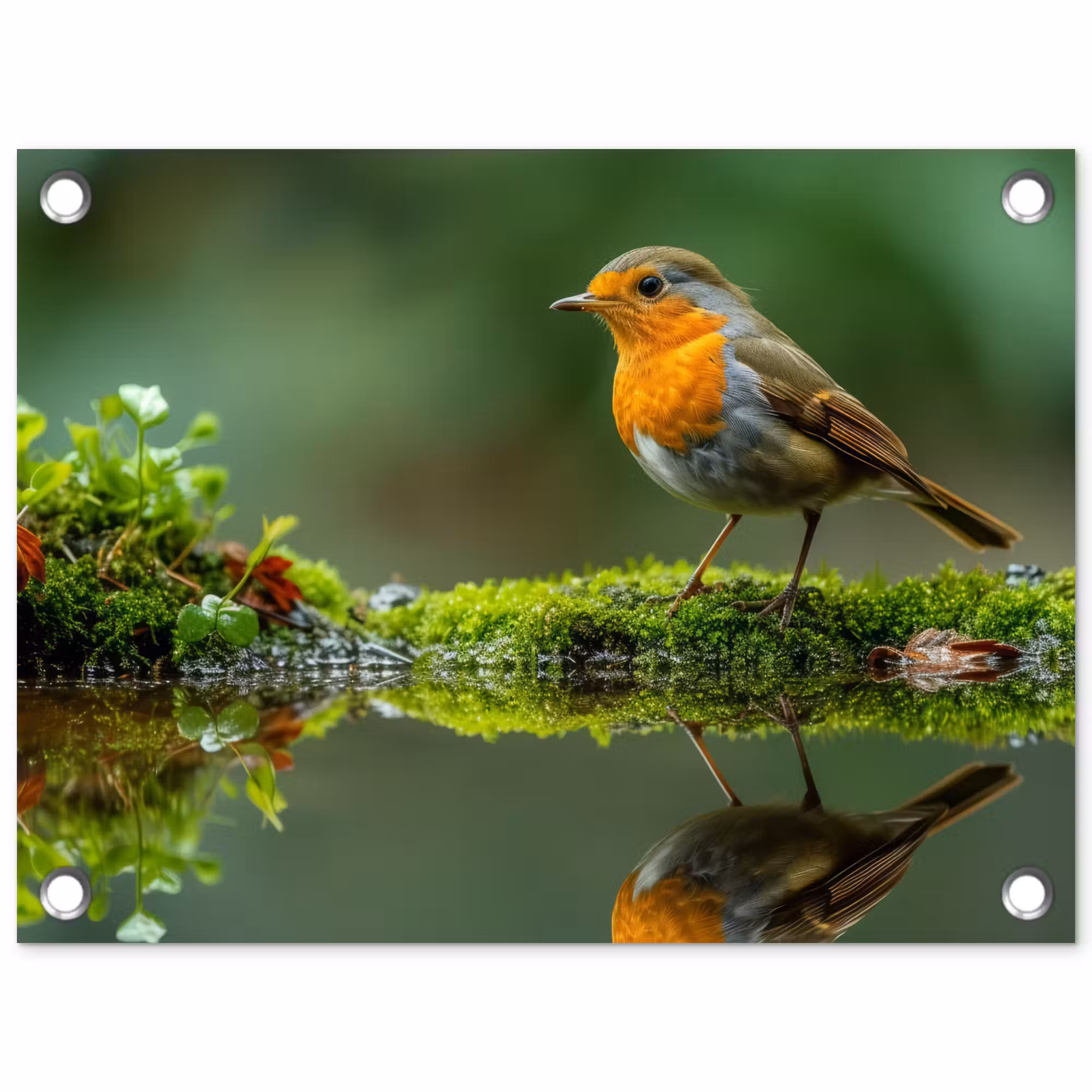 Tuinposter - Roodborstje bij het Water