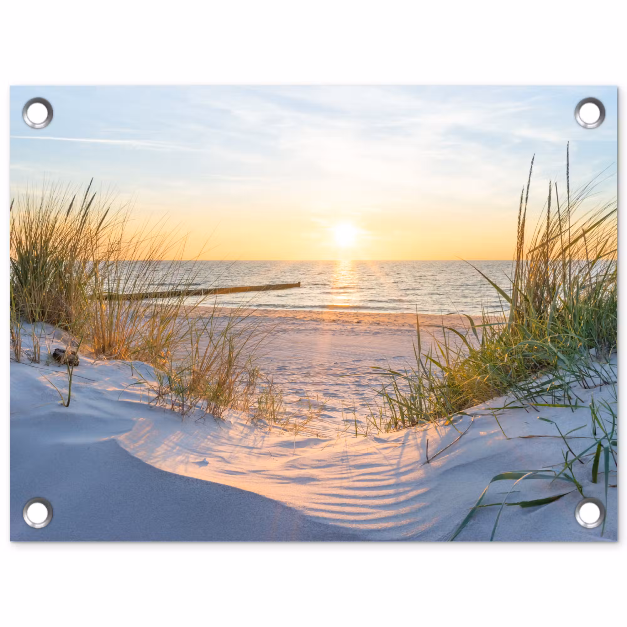 Tuinposter - Strand - Zon - Duin - Gras - Zand - Horizon