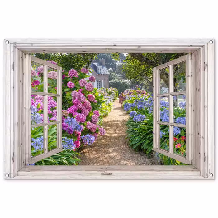 Tuinposter - Uitzicht op Bloementuin