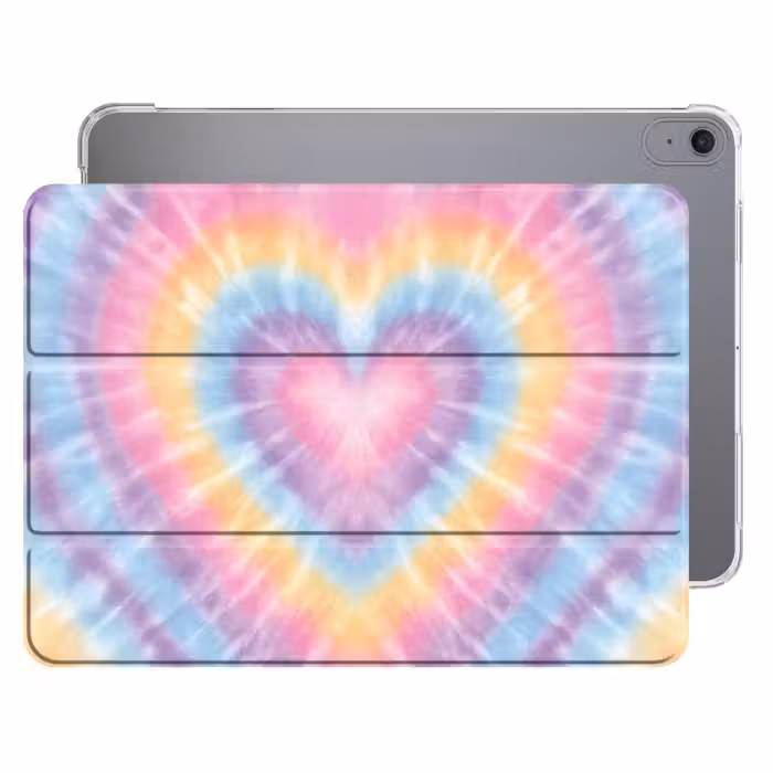 iPad hoes - Hartvorm - Pastelkleuren - Tie Dye