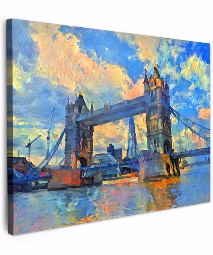 Canvas schilderij - Schilderij - Londen - Brug - Olieverf