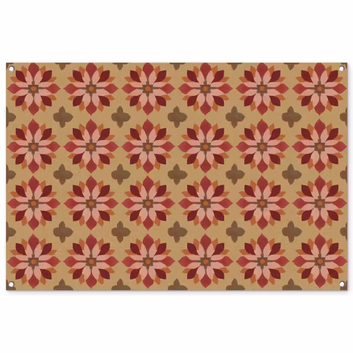 Tuinposter - Bloemen - Retro - Groen