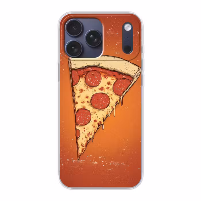 Telefoonhoesje Softcase - Pizzapunt Pepperoni Retro
