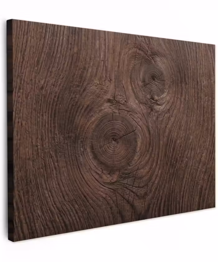 Canvas schilderij - Houtnerf - Textuur - Patroon - Bruin - Rustiek