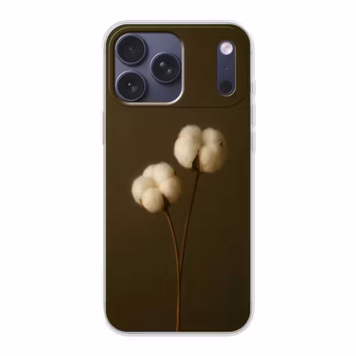 Telefoonhoesje Softcase - Katoentakjes Olijfgroen
