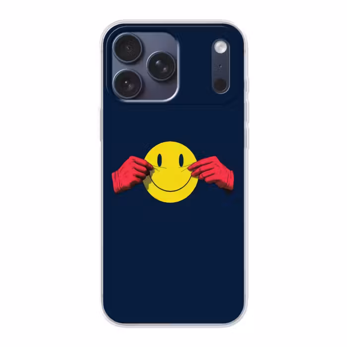 Telefoonhoesje Softcase - Smiley met Handen Marineblauw