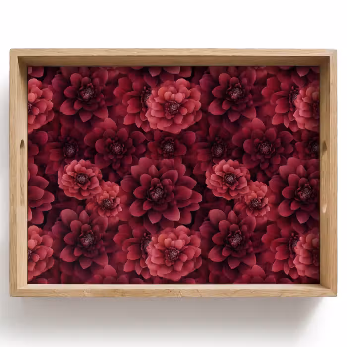 Dienblad - Dahlias - Bloemen - Rood