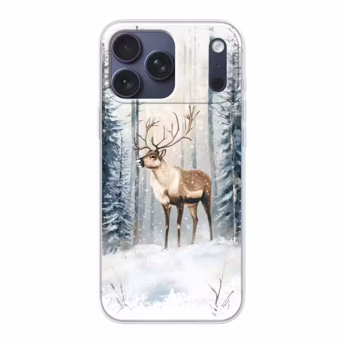 Telefoonhoesje Softcase - Rendier in Winterbos