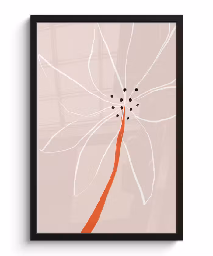 Poster met lijst - Bloemen - Abstract - Pastel