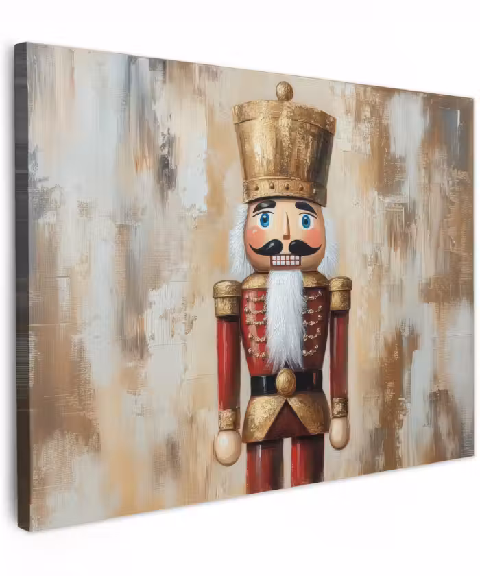 Canvas schilderij - Kerst - Poppetje - Abstract