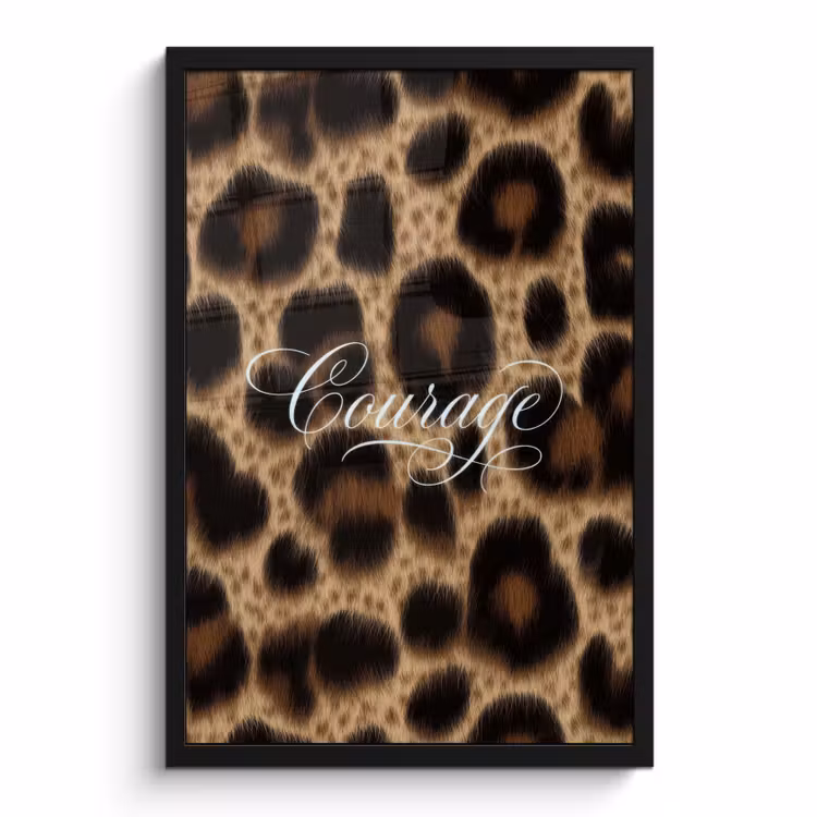 Poster met lijst - Courage Luipaard Patroon