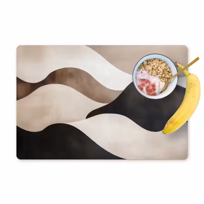 Placemat - 6 stuks - Golven - Abstract - Beige