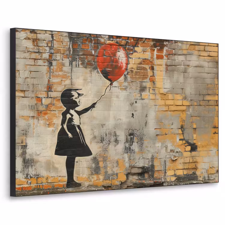 Art Frame - Graffiti Meisje met Rode Ballon