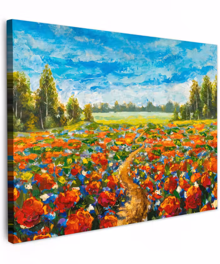 Canvas schilderij - Schilderij - Olieverf - Bloemen - Natuur