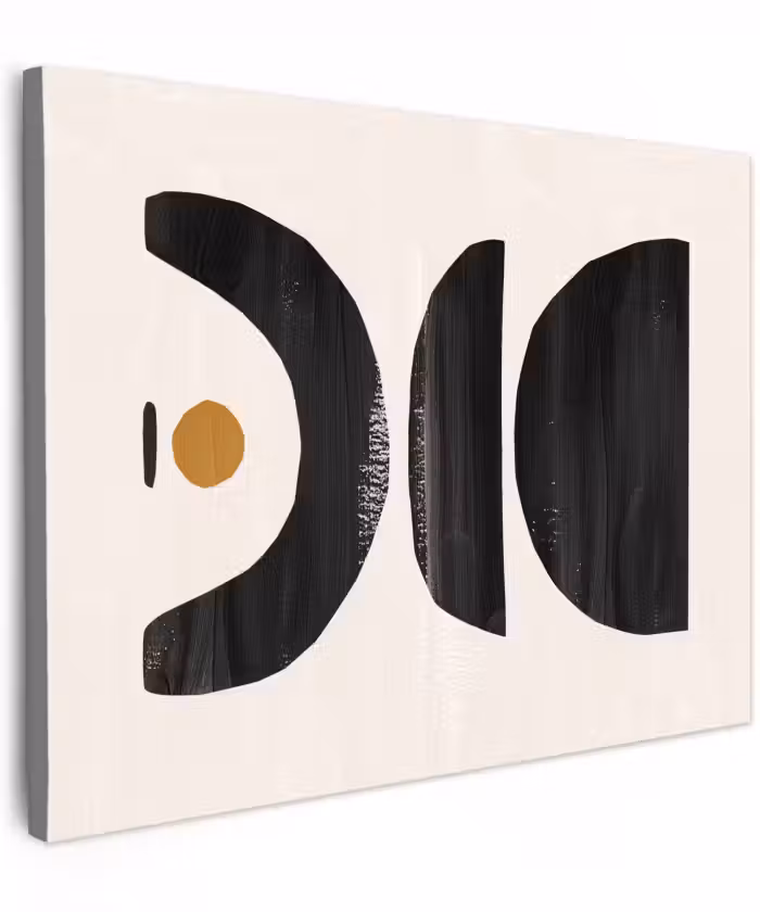 Canvas schilderij - Modern - Abstracte kunst - Zwart - Beige