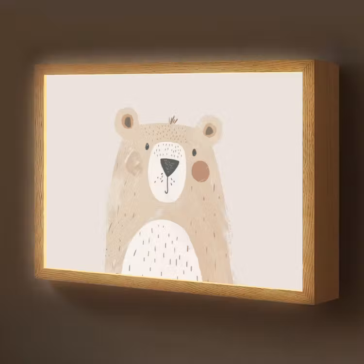 Lightbox - Wandlamp kinderkamer - Beer Beige Scandinavisch