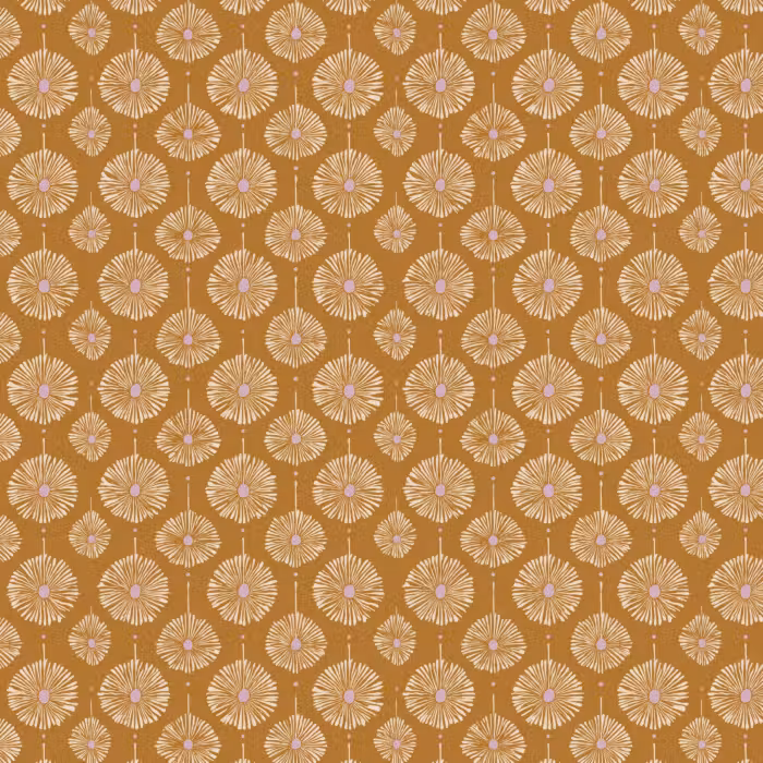 Behang - Bloemen - Modern - Oker