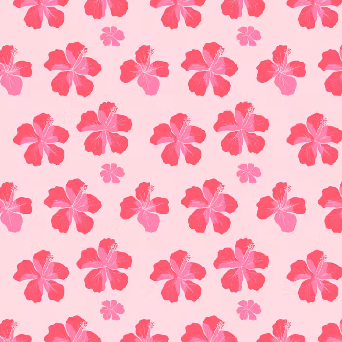 Behang - Hibiscus - Bloemen - Roze