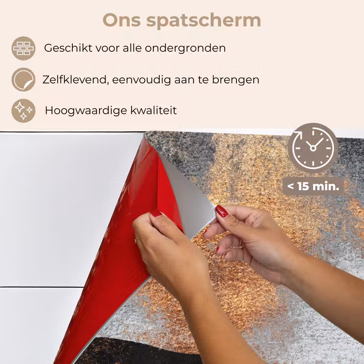 Spatscherm keuken - Abstract - Gold - Chic - Zwart - Grijs — 4