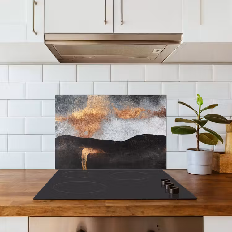 Spatscherm keuken - Abstract - Gold - Chic - Zwart - Grijs — 6
