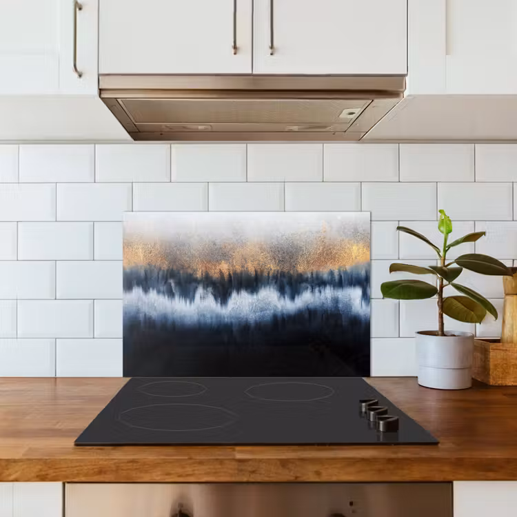 Spatscherm keuken - Abstract - Goud - Luxe - Blauw — 6