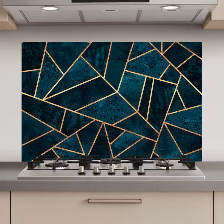 Spatscherm keuken - Stenen - Goud - Luxe - Patronen - Abstract — 1
