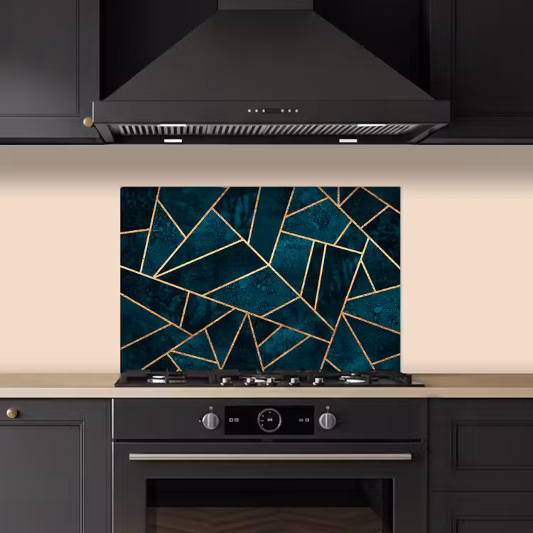Spatscherm keuken - Stenen - Goud - Luxe - Patronen - Abstract — 2