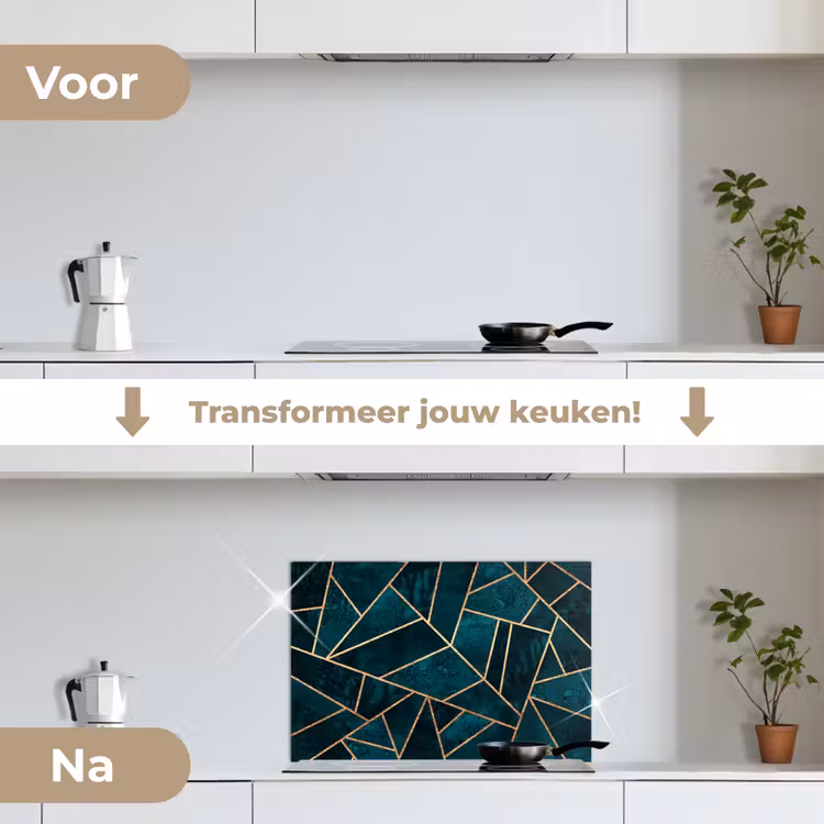 Spatscherm keuken - Stenen - Goud - Luxe - Patronen - Abstract — 3