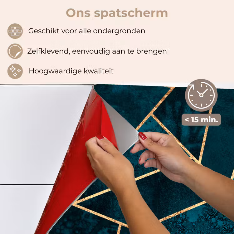 Spatscherm keuken - Stenen - Goud - Luxe - Patronen - Abstract — 4