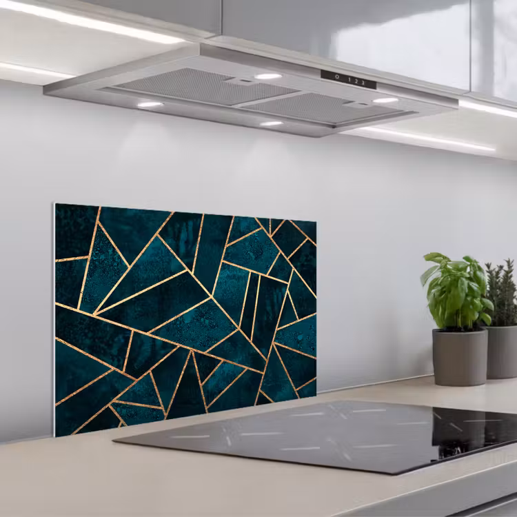 Spatscherm keuken - Stenen - Goud - Luxe - Patronen - Abstract — 5