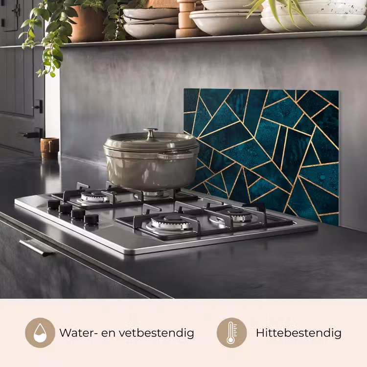 Spatscherm keuken - Stenen - Goud - Luxe - Patronen - Abstract — 7