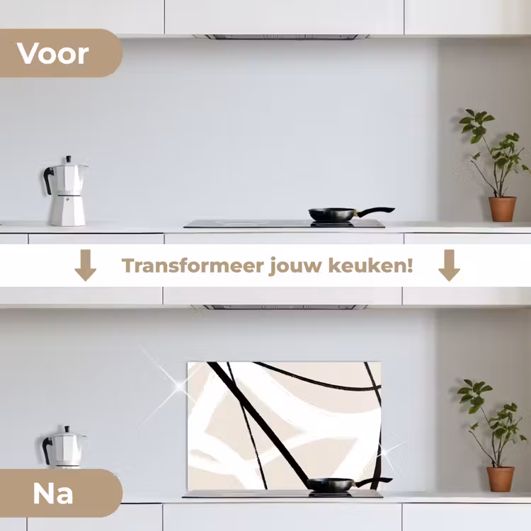 Spatscherm keuken - Lijn - Abstract - Minimalisme - Pastel — 3
