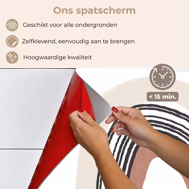 Spatscherm keuken - Regenboog - Pastel - Design — 4