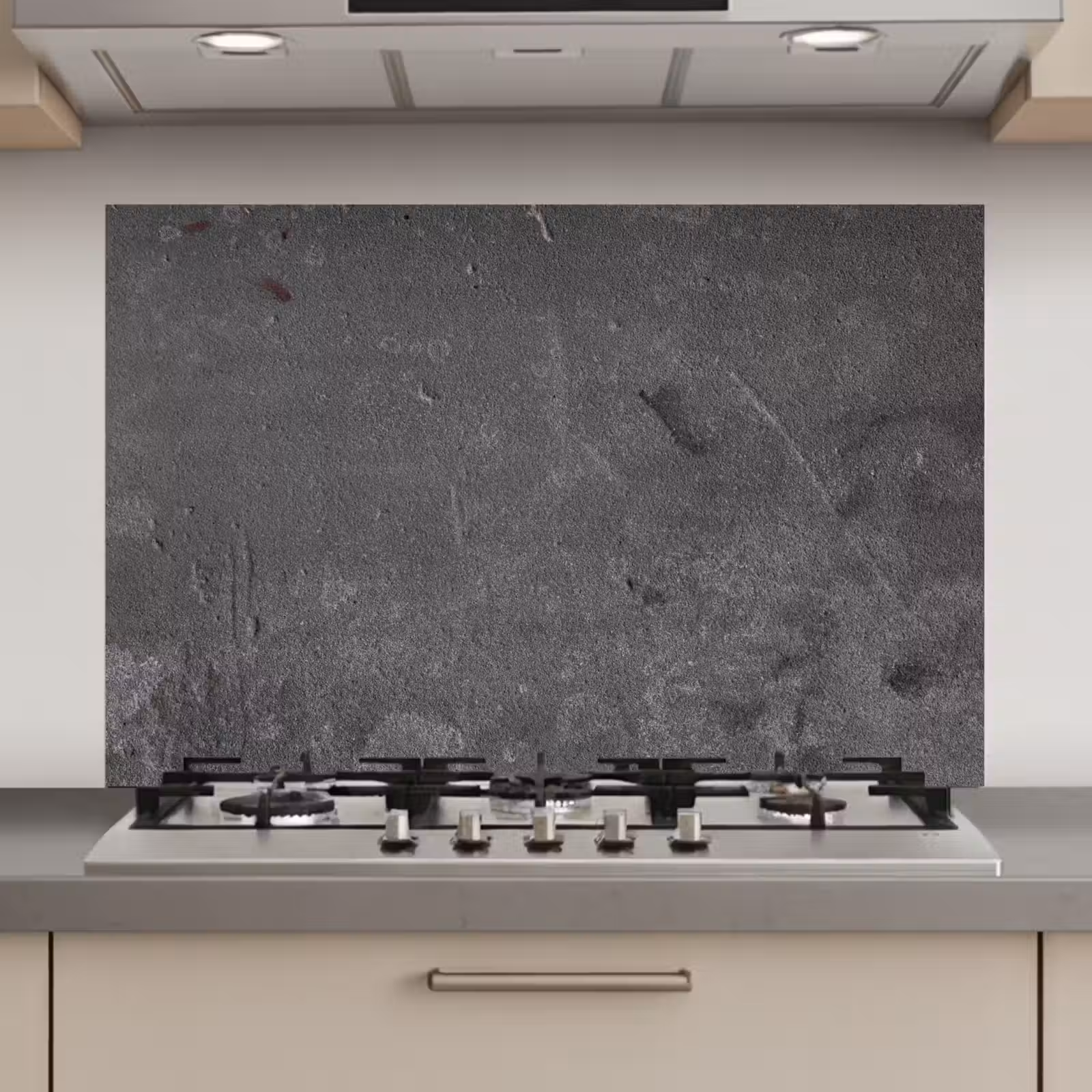 Spatscherm keuken - Beton - Grijs - Lijn - Vormen — 1