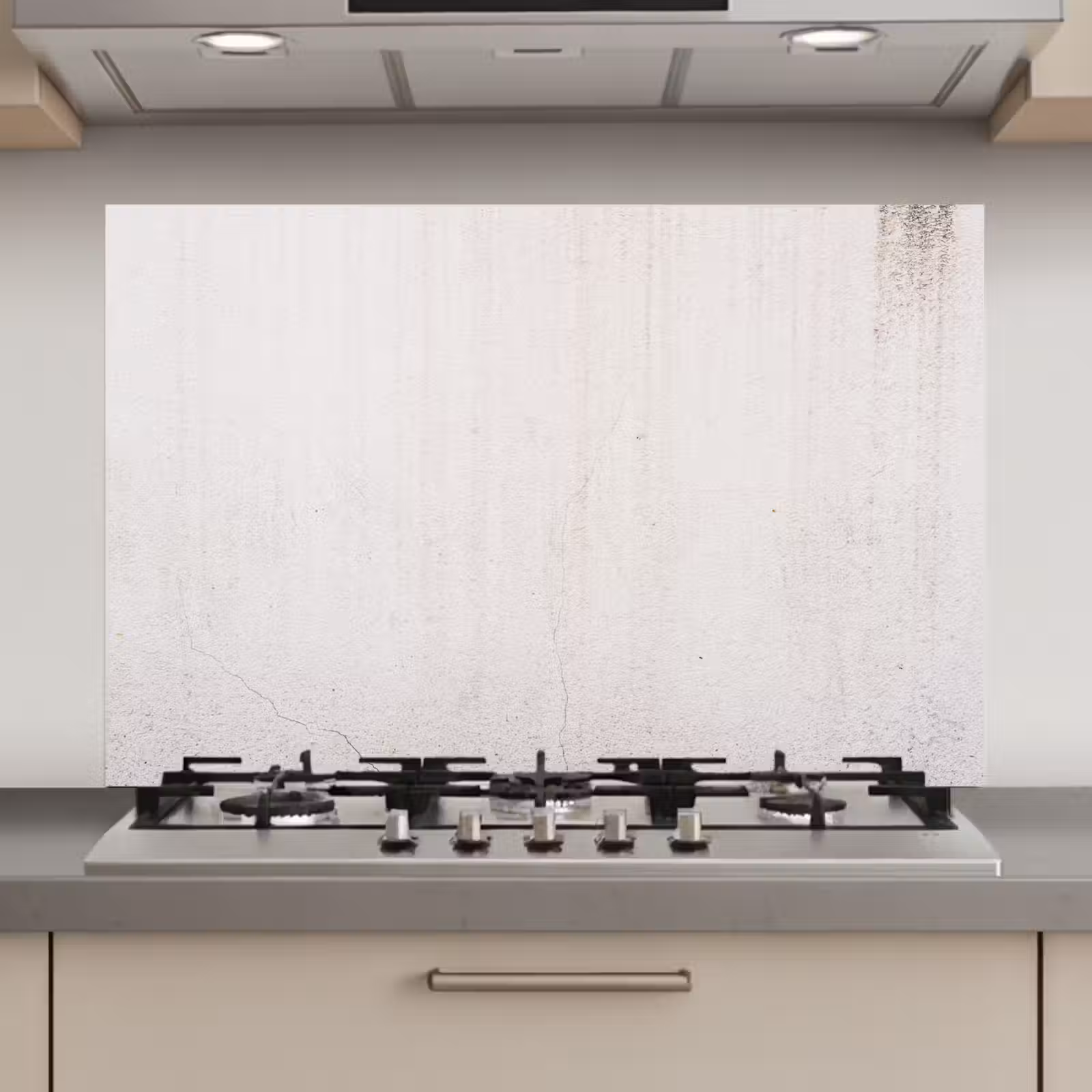 Spatscherm keuken - Beton - Muur - Wit — 1