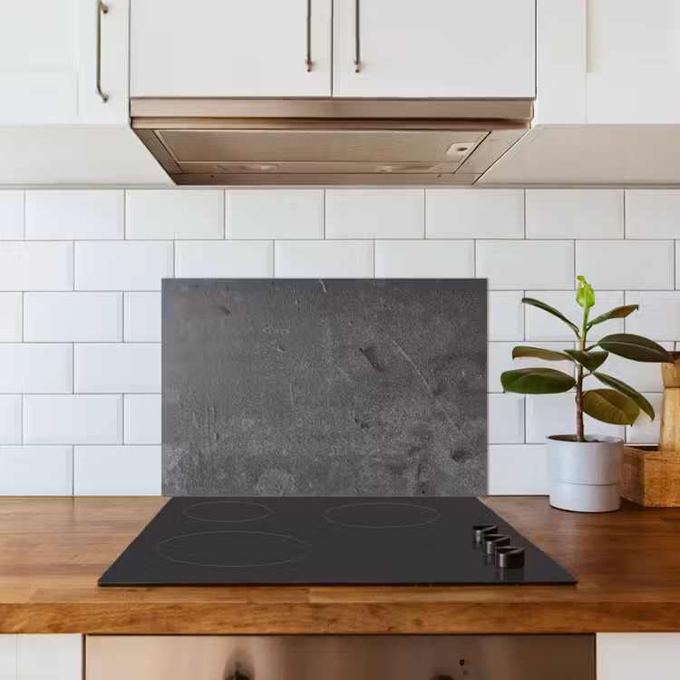 Spatscherm keuken - Beton - Grijs - Lijn - Vormen — 6