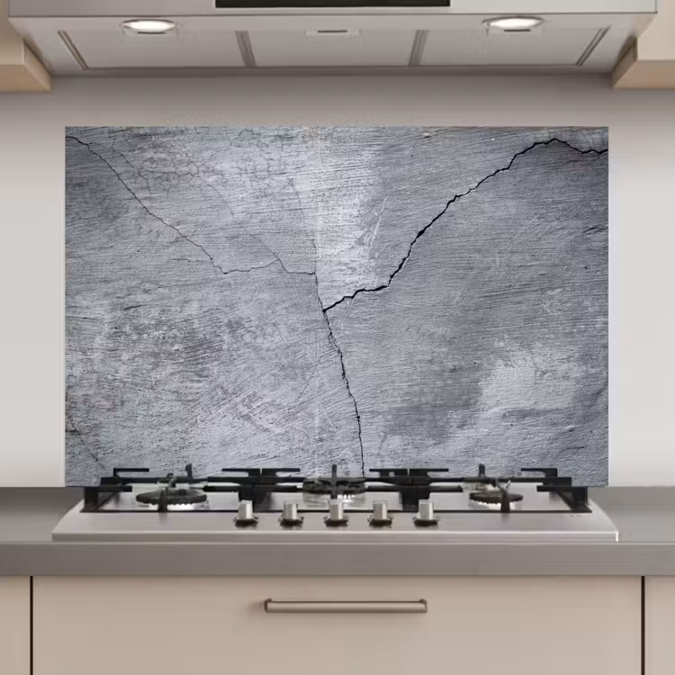 Spatscherm keuken - Beton - Grijs - Scheur