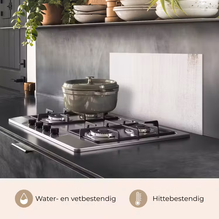 Spatscherm keuken - Beton - Muur - Wit — 7