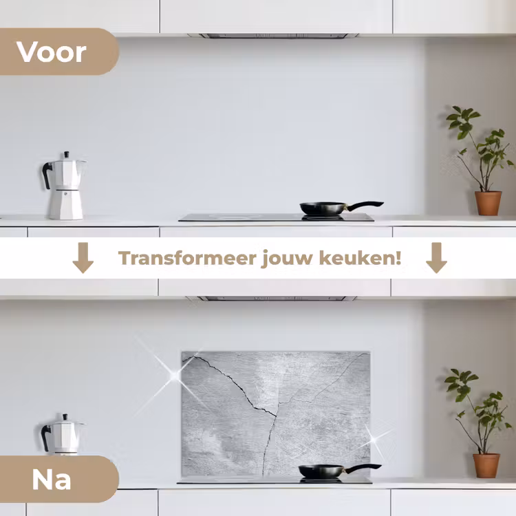 Spatscherm keuken - Beton - Scheur - Grijs — 3