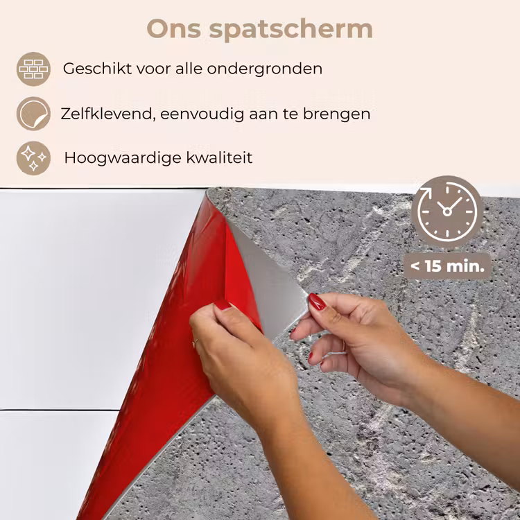 Spatscherm keuken - Beton - Patronen - Steen — 4
