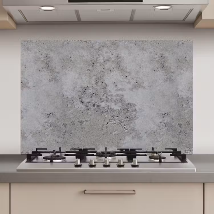 Spatscherm keuken - Patroon - Grijs - Oud - Beton — 1