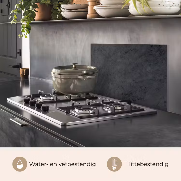 Spatscherm keuken - Grijs - Cement - Beton - Industrieel - Structuur — 7