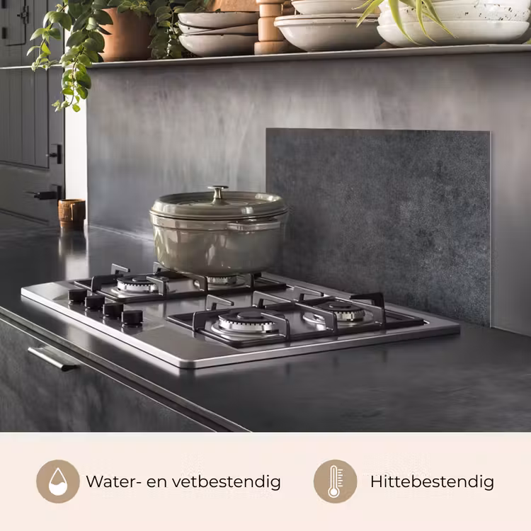Spatscherm keuken - Industrieel - Leisteen - Grijs - Structuur - Beton — 7