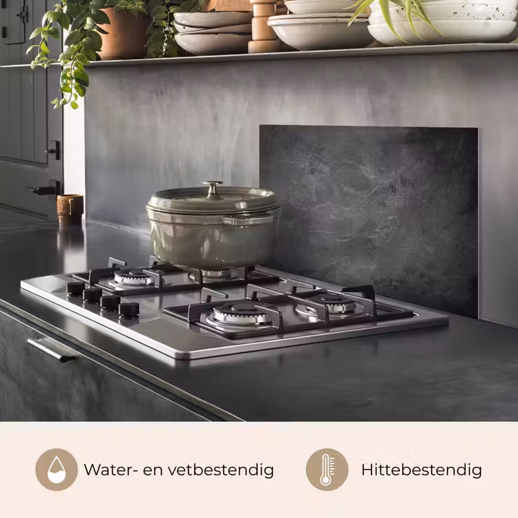 Spatscherm keuken - Structuur - Cement - Beton - Grijs - Vintage — 7