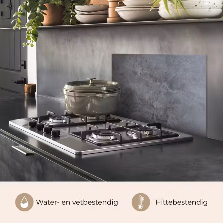 Spatscherm keuken - Industrieel - Beton - Grijs - Leisteen - Retro — 7