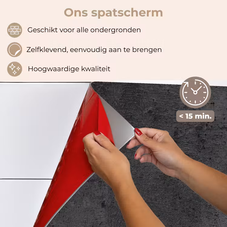 Spatscherm keuken - Betonlook Zwart — 4