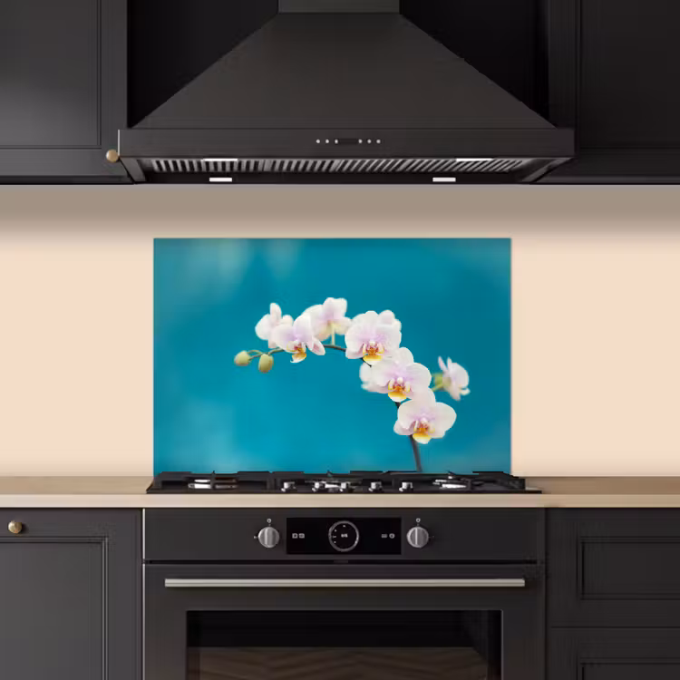 Spatscherm keuken - Orchidee - Bloemen - Plant - Wit - Paars — 2
